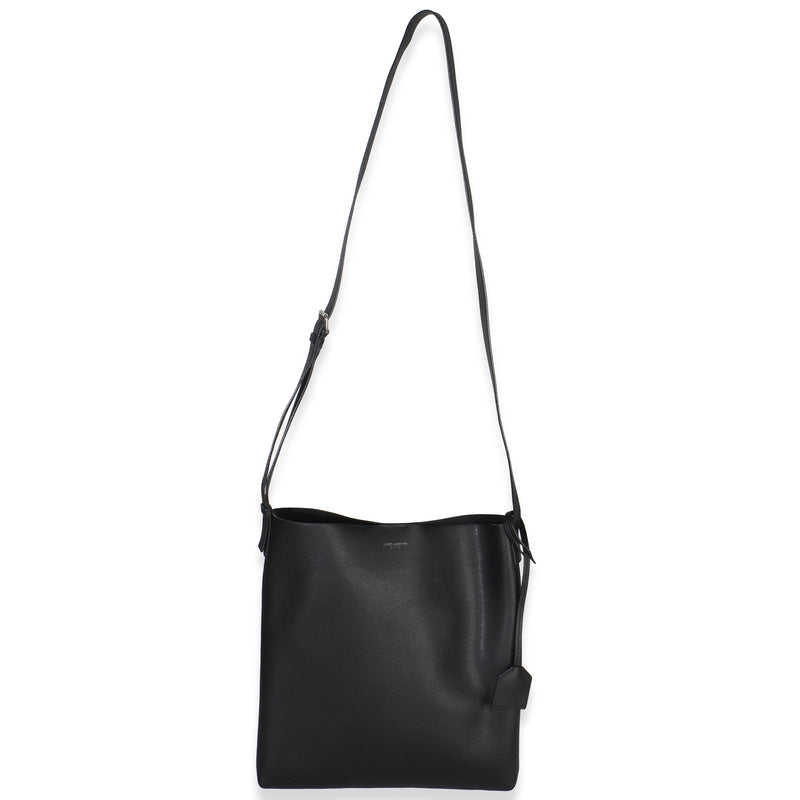 Saint Laurent Black Leather Bold Hobo Handbag