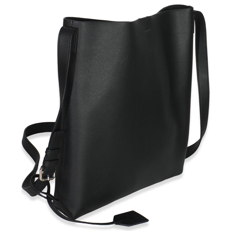 Saint Laurent Black Leather Bold Hobo Handbag
