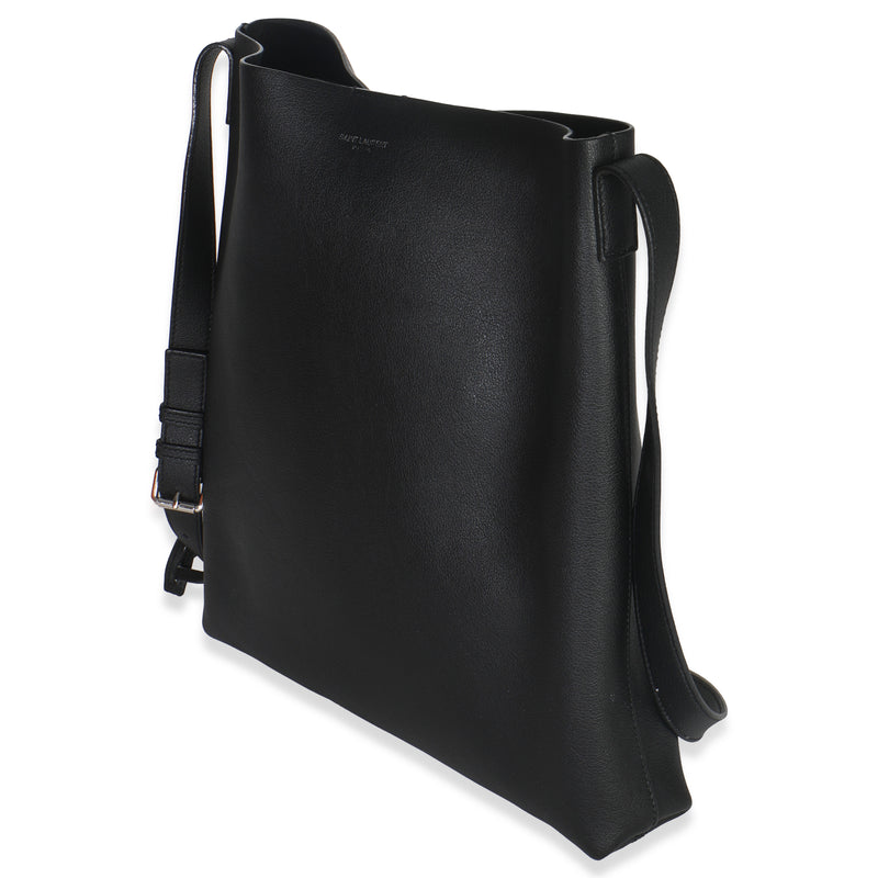 Saint Laurent Black Leather Bold Hobo Handbag