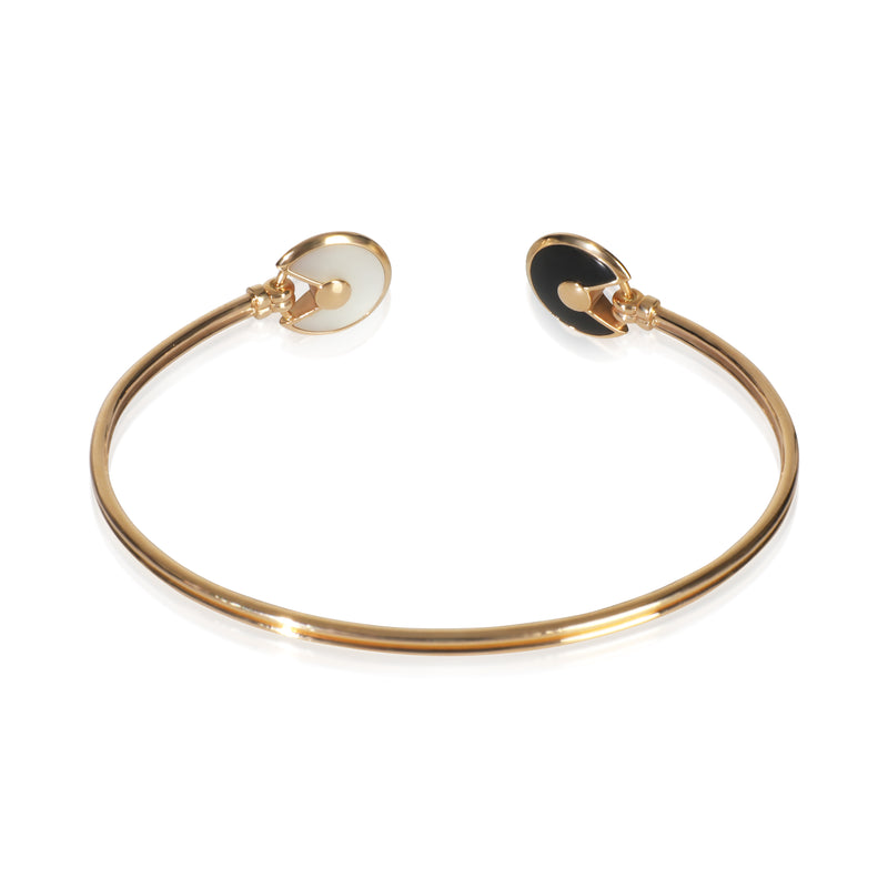 Cartier Rose Gold Mother Of Pearl And Onyx Amulette De Bracelet 18k