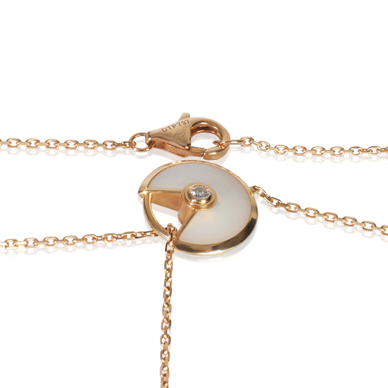 Cartier Rose Gold Mother Of Pearl And Onyx Amulette De Lariat Necklace 18k