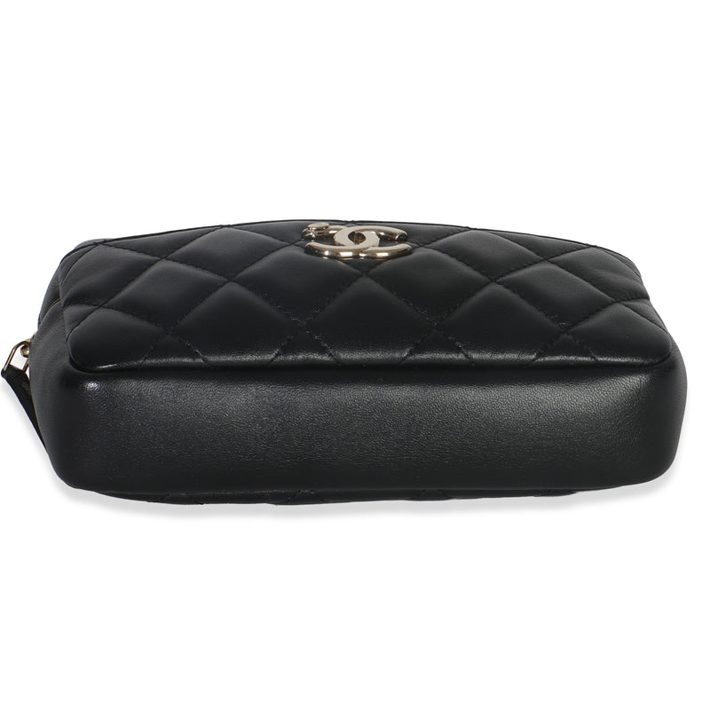Chanel Black Quilted Lambskin Front Pocket Belt Bag Leather Handbag