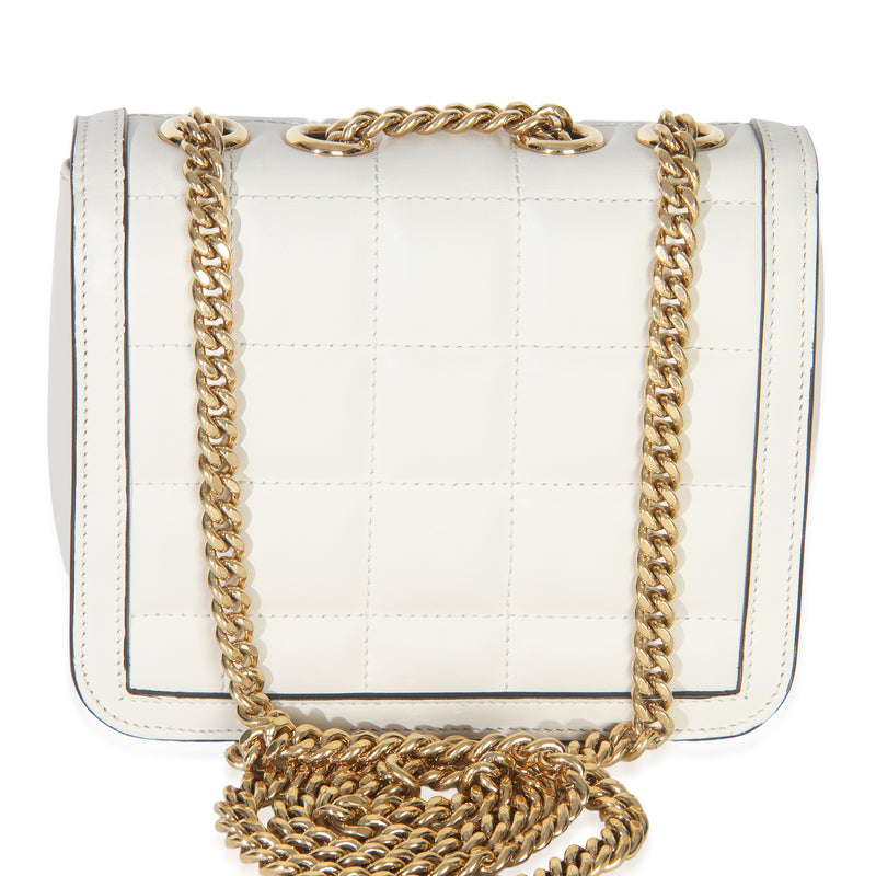 Gucci White Quilted Calfskin Mini Deco Chain Bag Leather Handbag