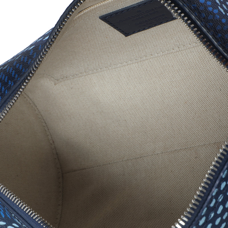 Louis Vuitton Damier Heritage Canvas Soft Polochon Pm Blue Coated Handbag