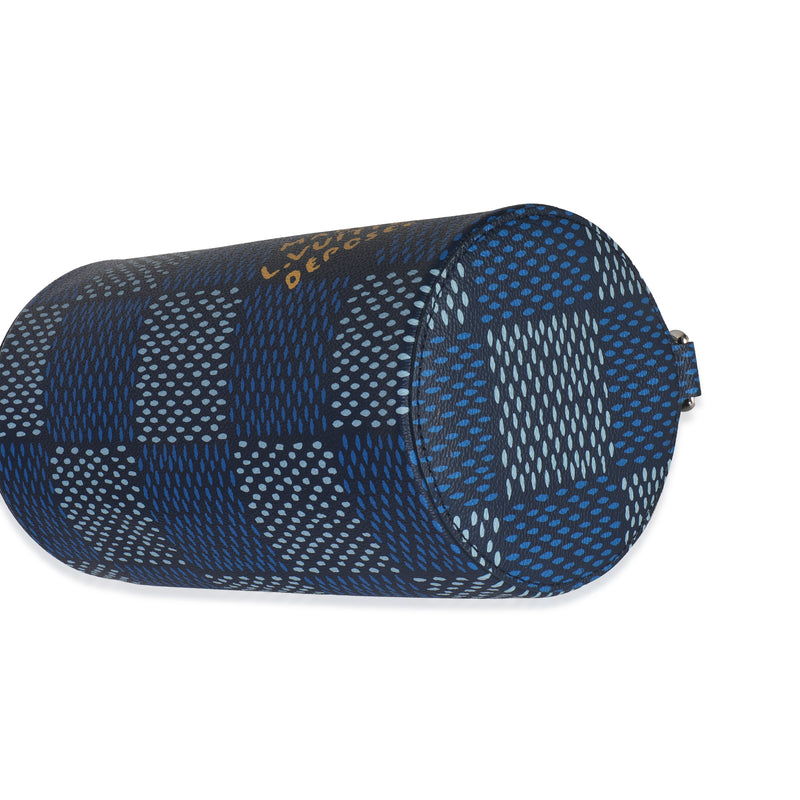 Louis Vuitton Damier Heritage Canvas Soft Polochon Pm Blue Coated Handbag