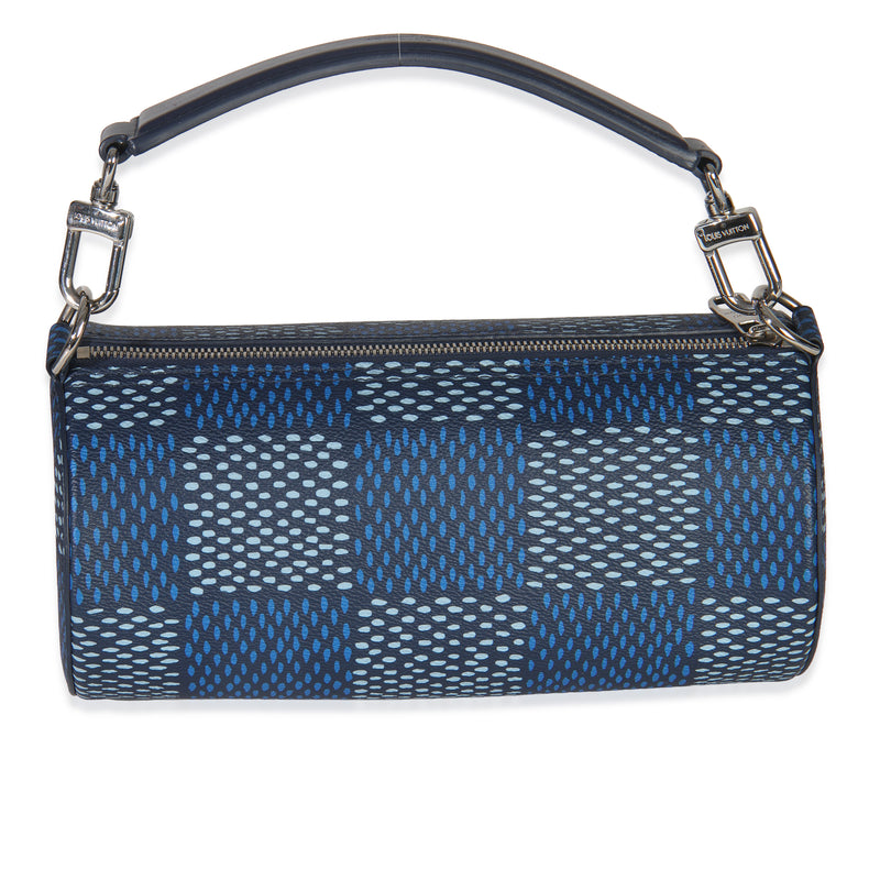 Louis Vuitton Damier Heritage Canvas Soft Polochon Pm Blue Coated Handbag