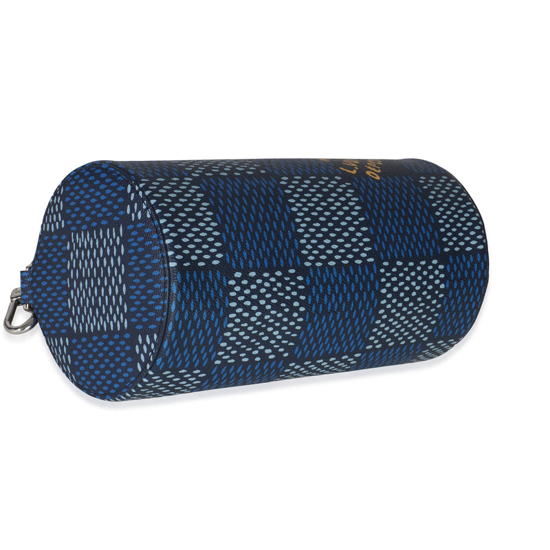 Louis Vuitton Damier Heritage Canvas Soft Polochon Pm Blue Coated Handbag