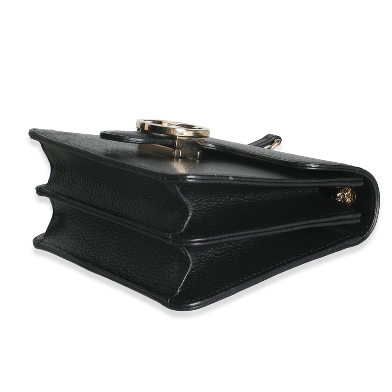 Gucci Black Dollar Calfskin Interlocking G Small Bag Leather Handbag
