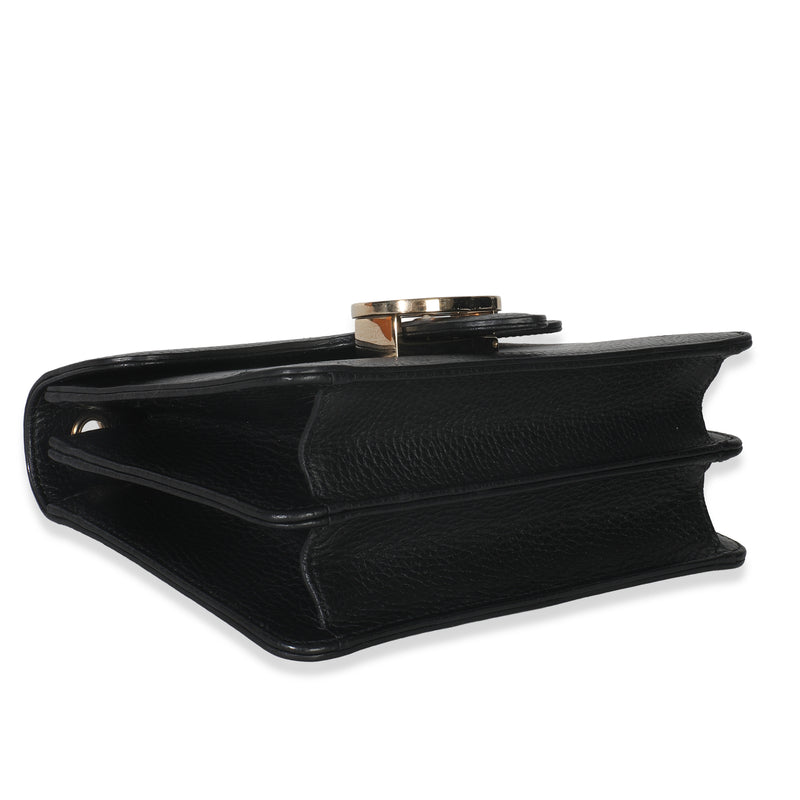 Gucci Black Dollar Calfskin Interlocking G Small Bag Leather Handbag