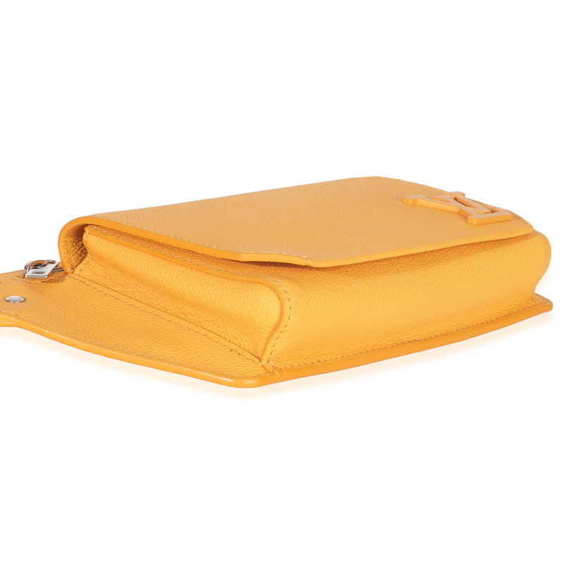 Louis Vuitton Safran Yellow Calfskin Aerogram Takeoff Slingbag Leather Handbag