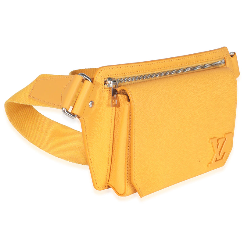 Louis Vuitton Safran Yellow Calfskin Aerogram Takeoff Slingbag Leather Handbag