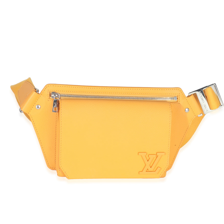 Louis Vuitton Safran Yellow Calfskin Aerogram Takeoff Slingbag Leather Handbag