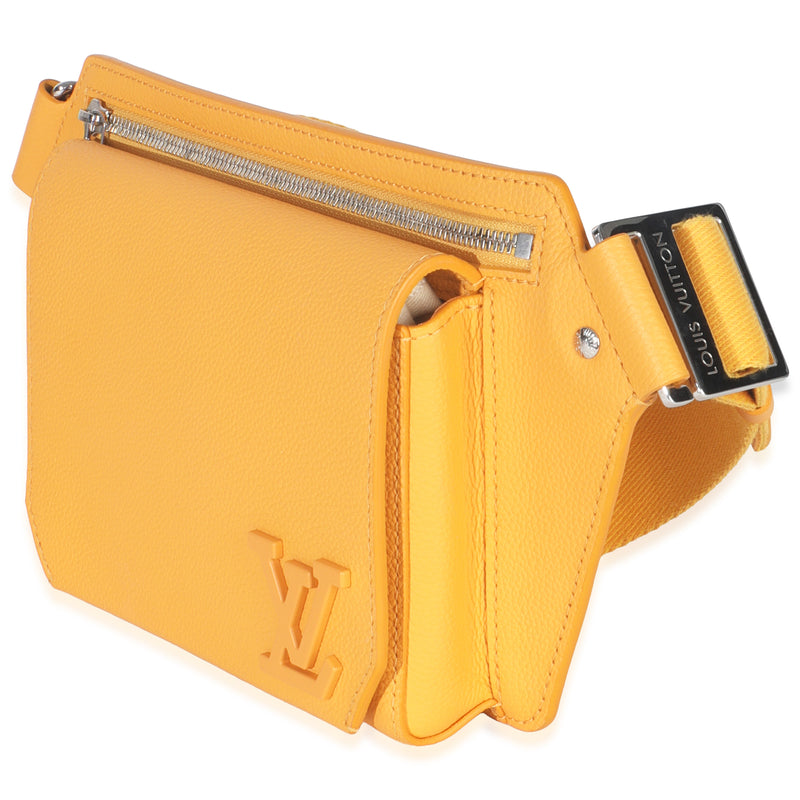 Louis Vuitton Safran Yellow Calfskin Aerogram Takeoff Slingbag Leather Handbag