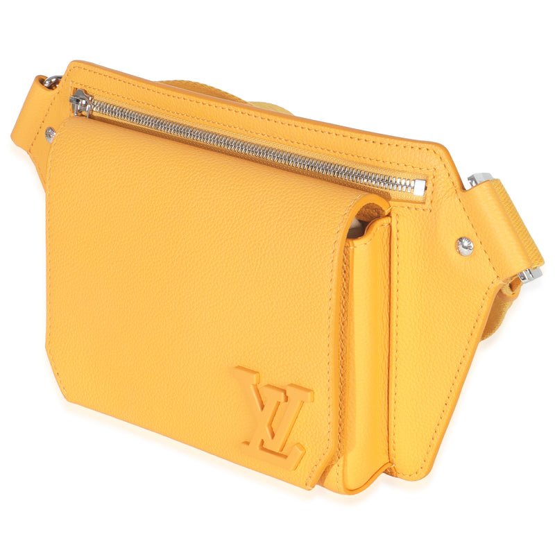 Louis Vuitton Safran Yellow Calfskin Aerogram Takeoff Slingbag Leather Handbag
