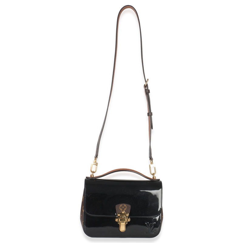 Louis Vuitton Monogram Canvas Black Vernis Cherrywood Bb Patent Leather Handbag