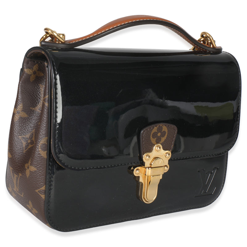 Louis Vuitton Monogram Canvas Black Vernis Cherrywood Bb Patent Leather Handbag