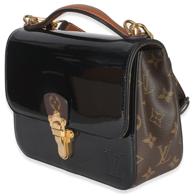 Louis Vuitton Monogram Canvas Black Vernis Cherrywood Bb Patent Leather Handbag