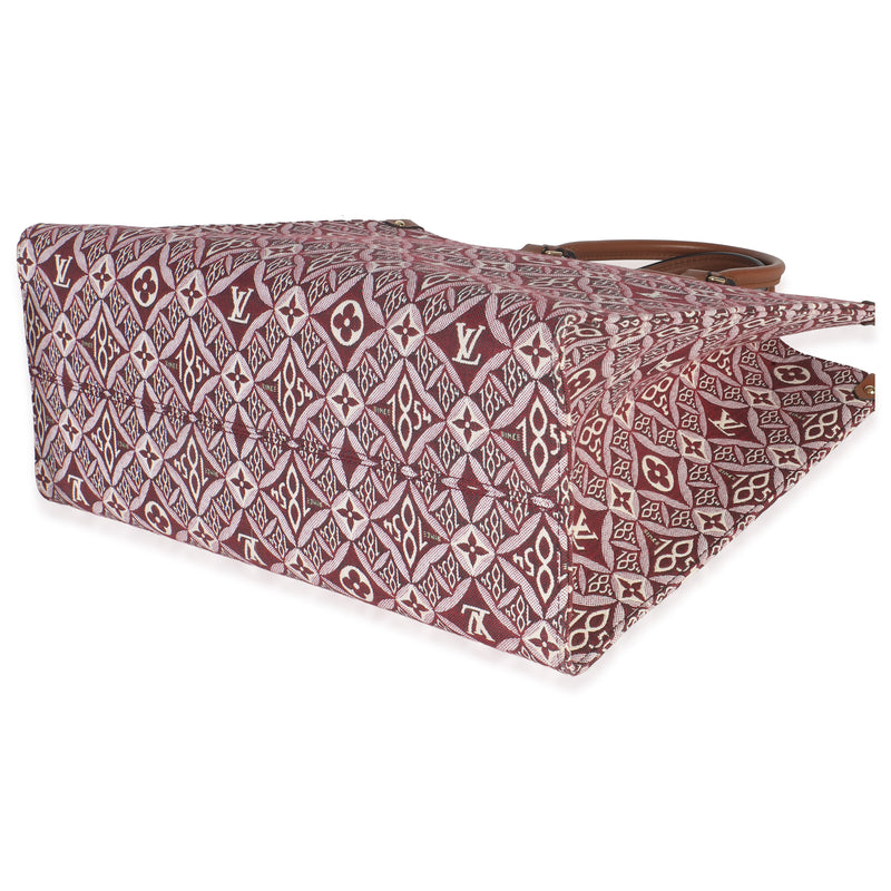 Louis Vuitton Bordeaux Jacquard Canvas Since 1854 Onthego Gm Red Handbag
