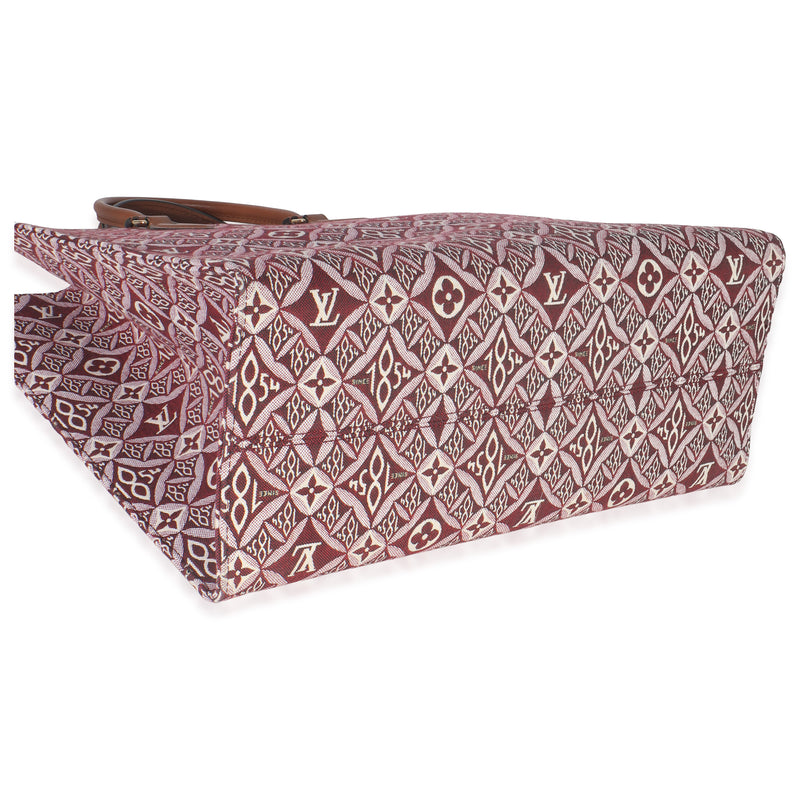 Louis Vuitton Bordeaux Jacquard Canvas Since 1854 Onthego Gm Red Handbag