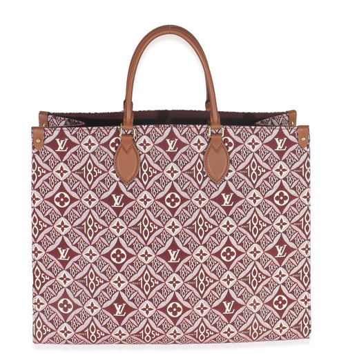 Louis Vuitton Bordeaux Jacquard Canvas Since 1854 Onthego Gm Red Handbag