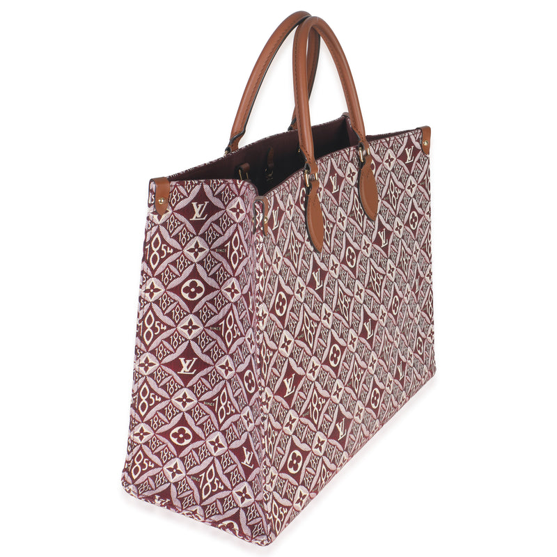 Louis Vuitton Bordeaux Jacquard Canvas Since 1854 Onthego Gm Red Handbag