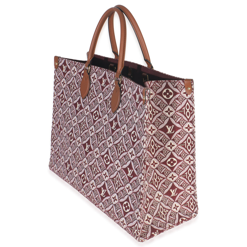 Louis Vuitton Bordeaux Jacquard Canvas Since 1854 Onthego Gm Red Handbag