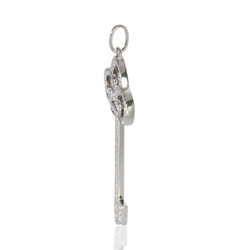 Tiffany & Co. Platinum Diamond Fleur De Lis Key Pendant 950