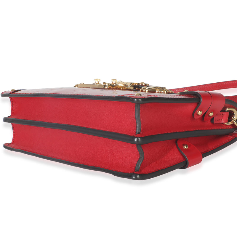 Louis Vuitton Cherry Monogram Vernis Trunk Clutch Bag Red Patent Leather Handbag
