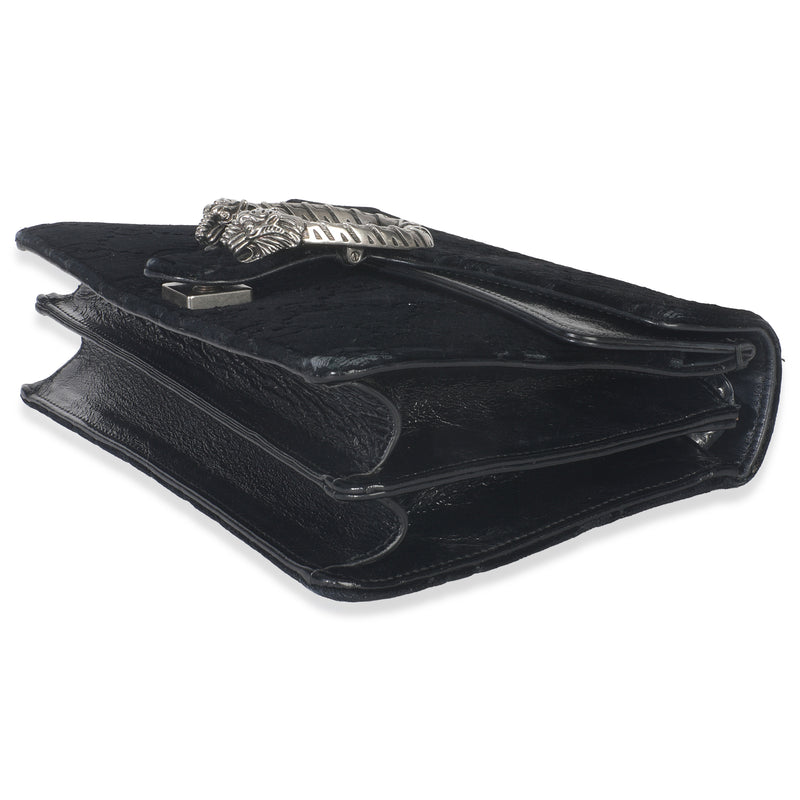 Gucci Black Gg Embossed Velvet Small Dionysus Chain Bag Handbag