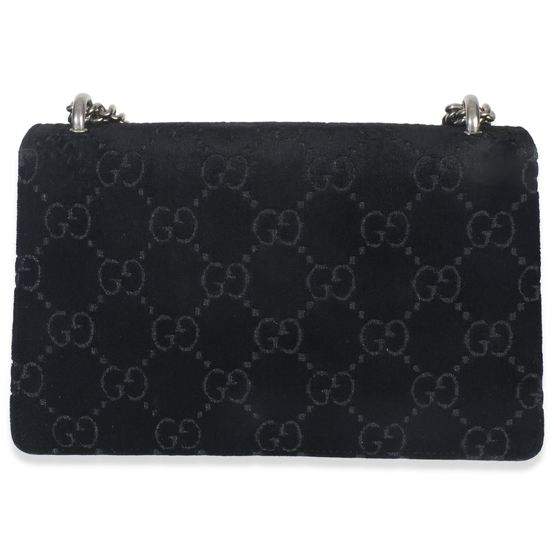 Gucci Black Gg Embossed Velvet Small Dionysus Chain Bag Handbag