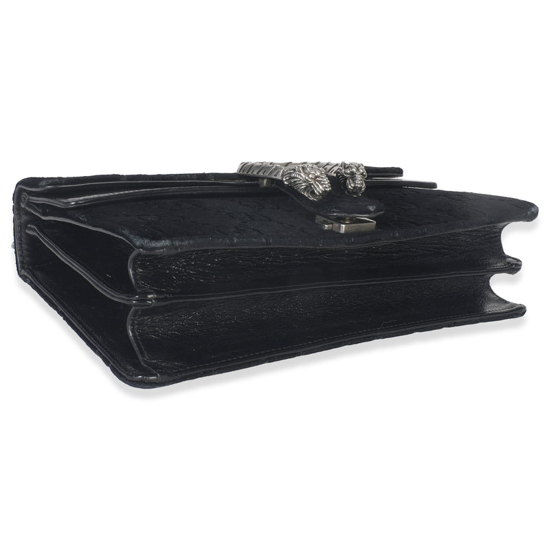 Gucci Black Gg Embossed Velvet Small Dionysus Chain Bag Handbag