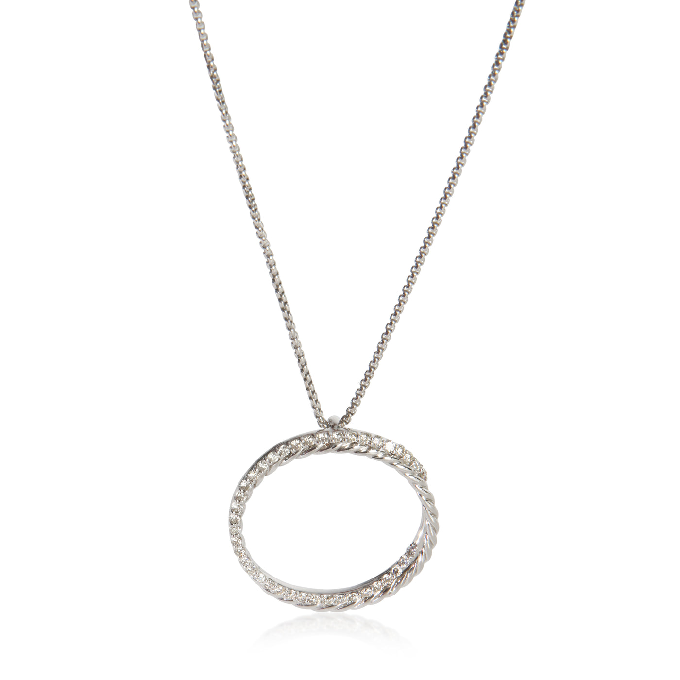 David Yurman Sterling Silver Diamond Infinity Crossover Pendant 925