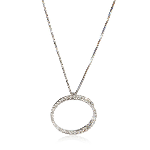 David Yurman Sterling Silver Diamond Infinity Crossover Pendant 925