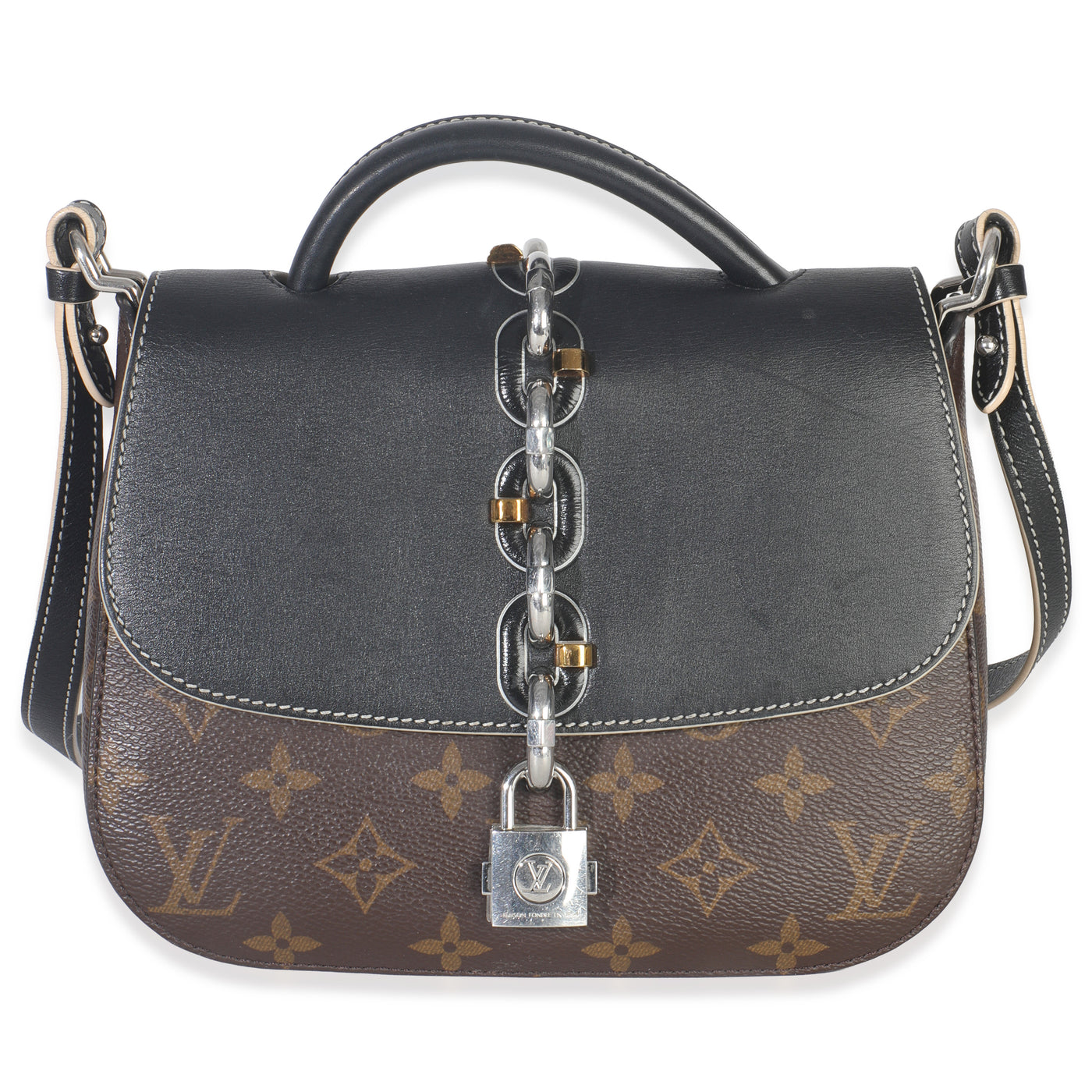 Louis Vuitton Black Monogram Canvas Chain It Pm Brown Handbag