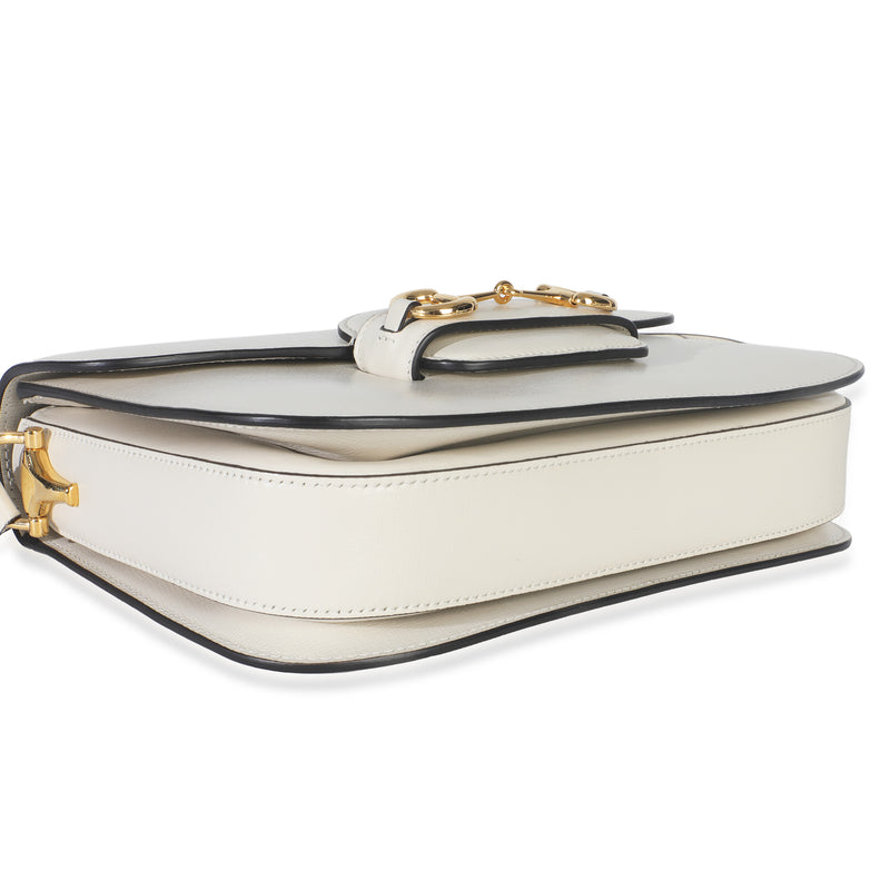 Gucci Mystic White Azalea Calfskin Horsebit Small 1955 Shoulder Bag Leather Handbag