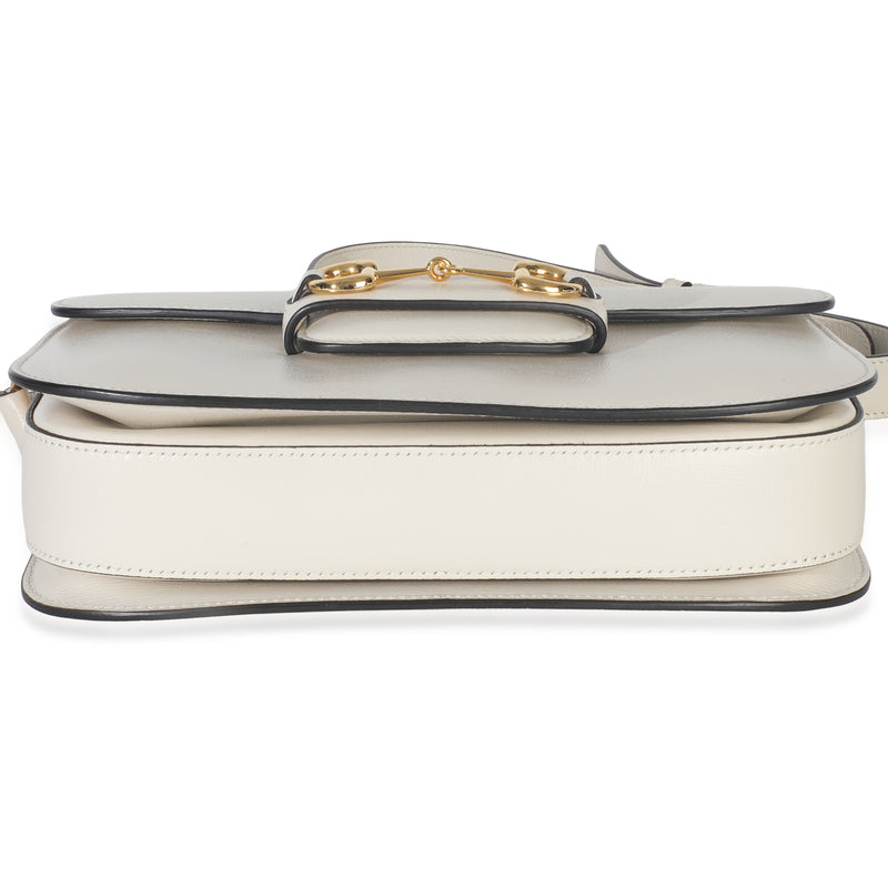 Gucci Mystic White Azalea Calfskin Horsebit Small 1955 Shoulder Bag Leather Handbag