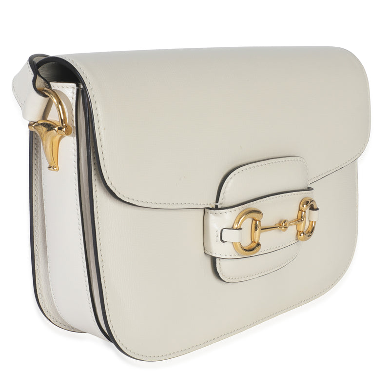 Gucci Mystic White Azalea Calfskin Horsebit Small 1955 Shoulder Bag Leather Handbag
