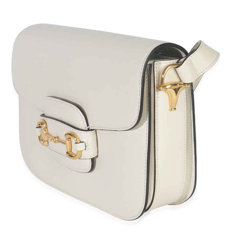 Gucci Mystic White Azalea Calfskin Horsebit Small 1955 Shoulder Bag Leather Handbag