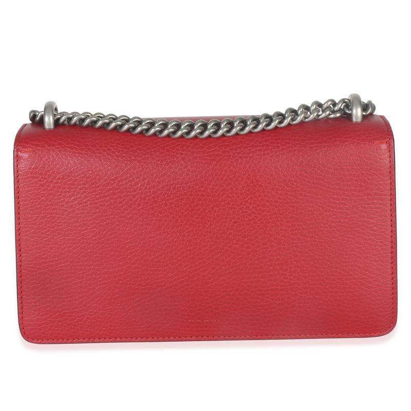 Gucci Red Pebbled Calfskin Small Dionysus Shoulder Bag Leather Handbag