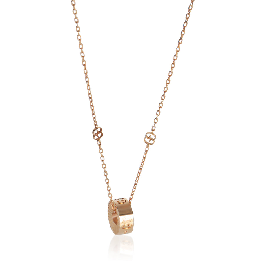 Gucci Rose Gold Icon Gg Star Necklace 18ik