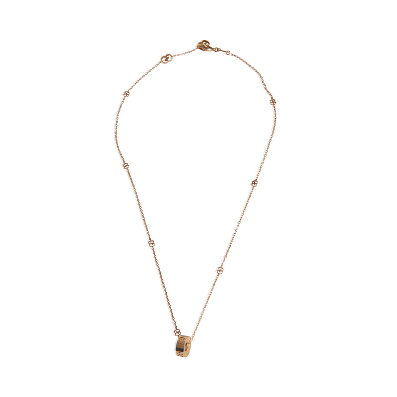 Gucci Rose Gold Icon Gg Star Necklace 18ik
