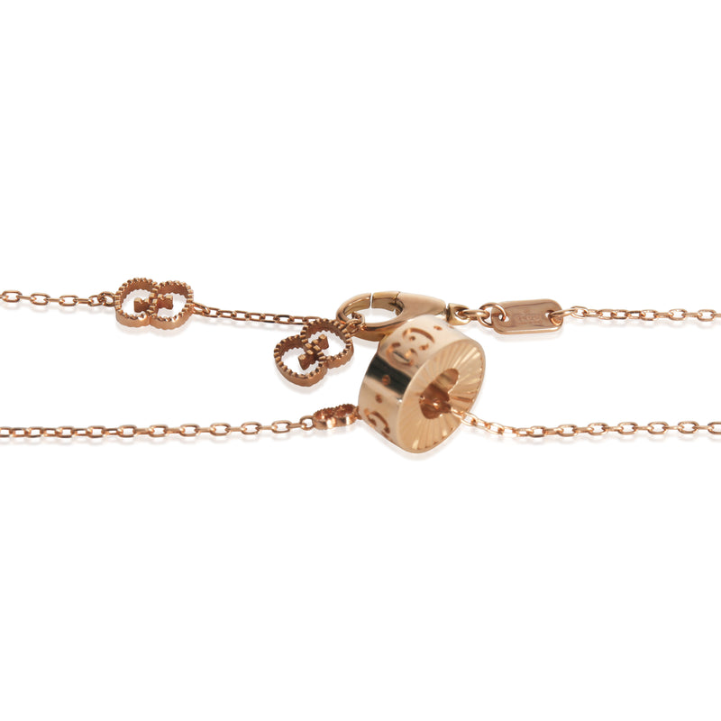 Gucci Rose Gold Icon Gg Star Necklace 18ik