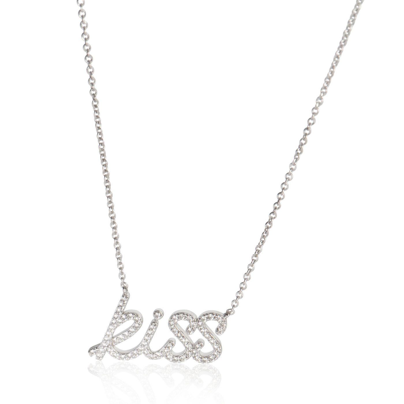 Tiffany & Co. White Gold Diamond Paloma Picasso Graffiti Kiss Pendant 18k