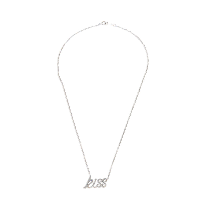 Tiffany & Co. White Gold Diamond Paloma Picasso Graffiti Kiss Pendant 18k