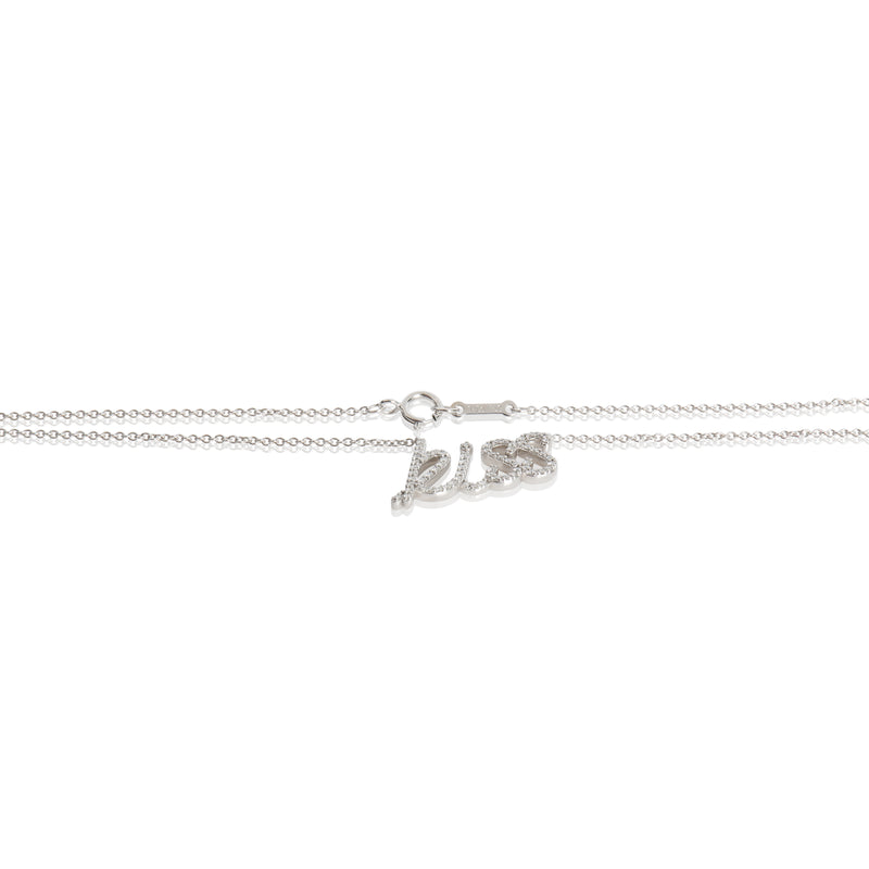 Tiffany & Co. White Gold Diamond Paloma Picasso Graffiti Kiss Pendant 18k