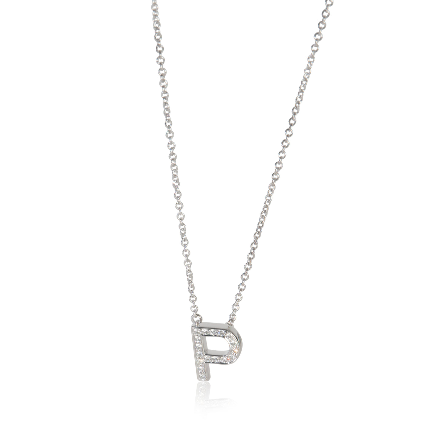 Tiffany & Co. Platinum Diamond Initial P Pendant 950