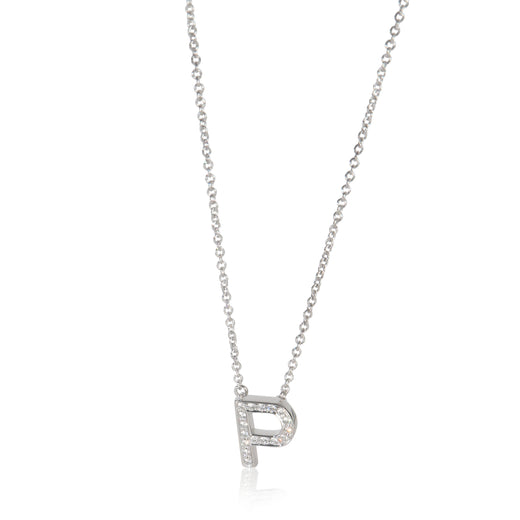Tiffany & Co. Platinum Diamond Initial P Pendant 950