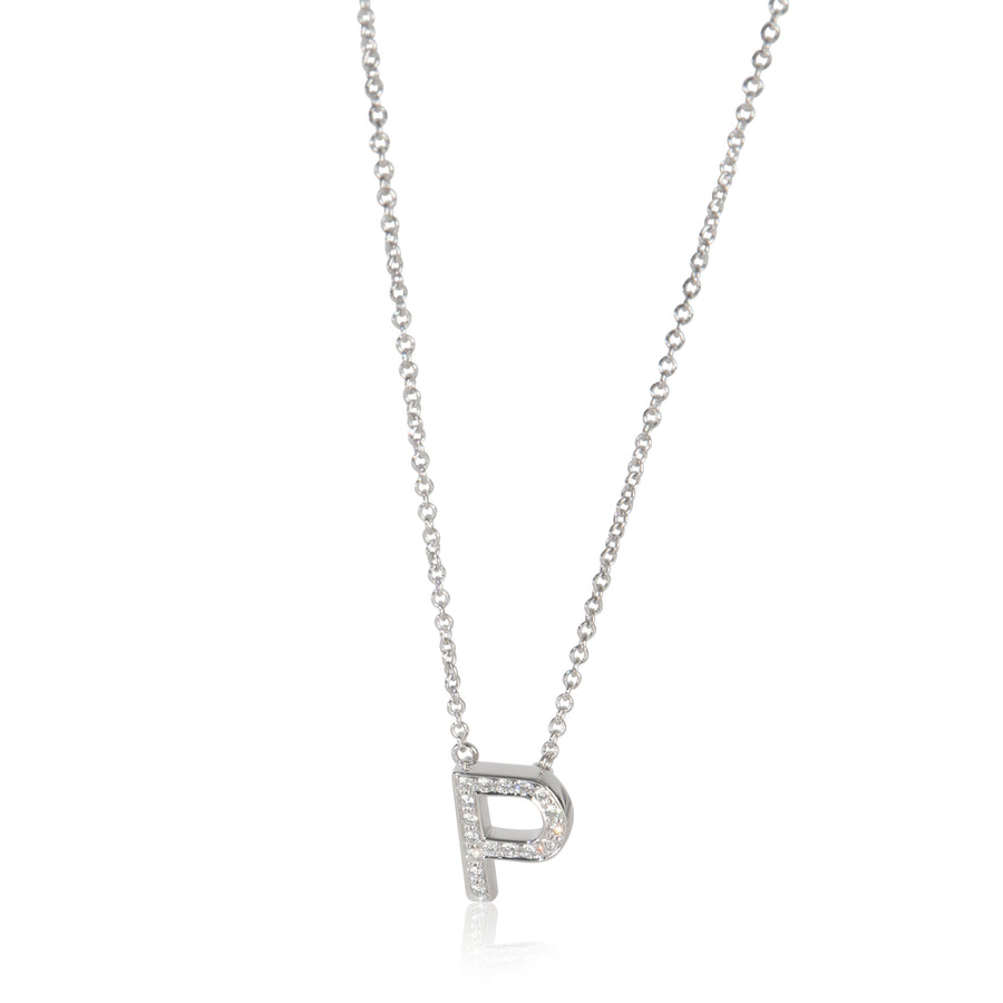 Tiffany & Co. Platinum Diamond Initial P Pendant 950