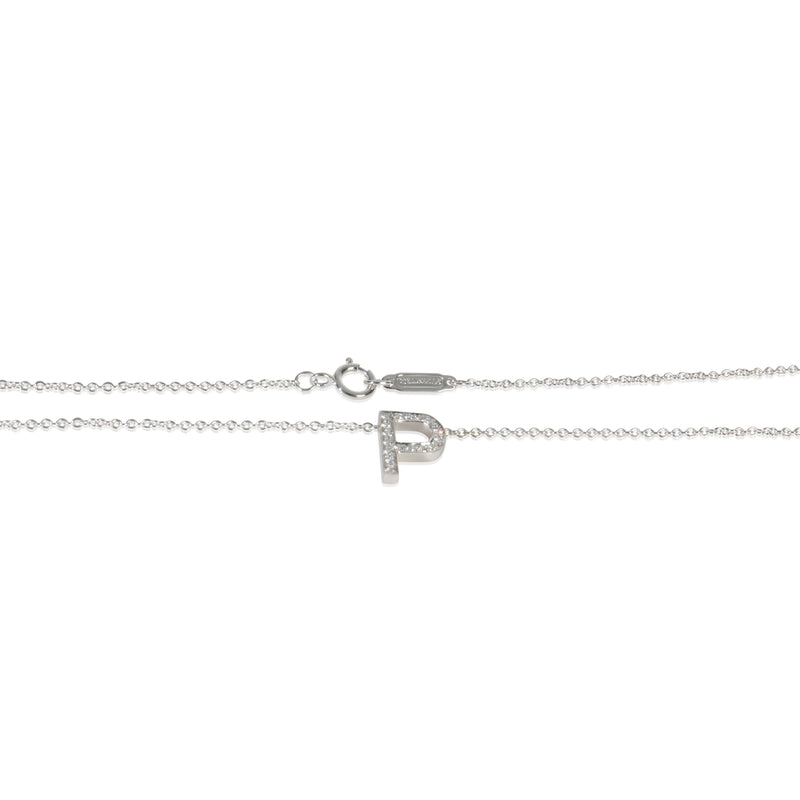 Tiffany & Co. Platinum Diamond Initial P Pendant 950