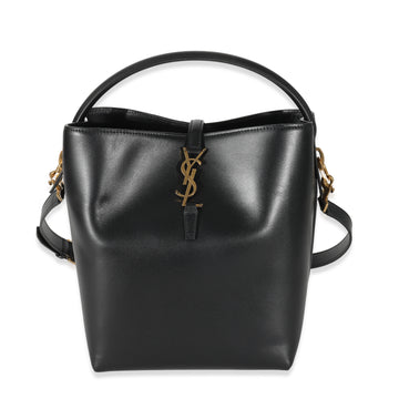 Saint Laurent Black Shiny Calfskin Small Le 37 Bucket Bag Leather Handbag